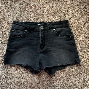 Black jean shorts